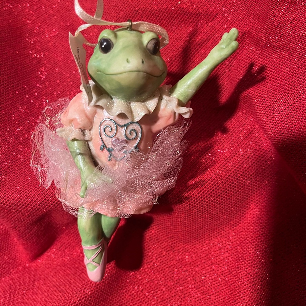 Set of 2 Frog Ballerina Vintage Christmas Ornament by Ganz - Picture 3 of 7